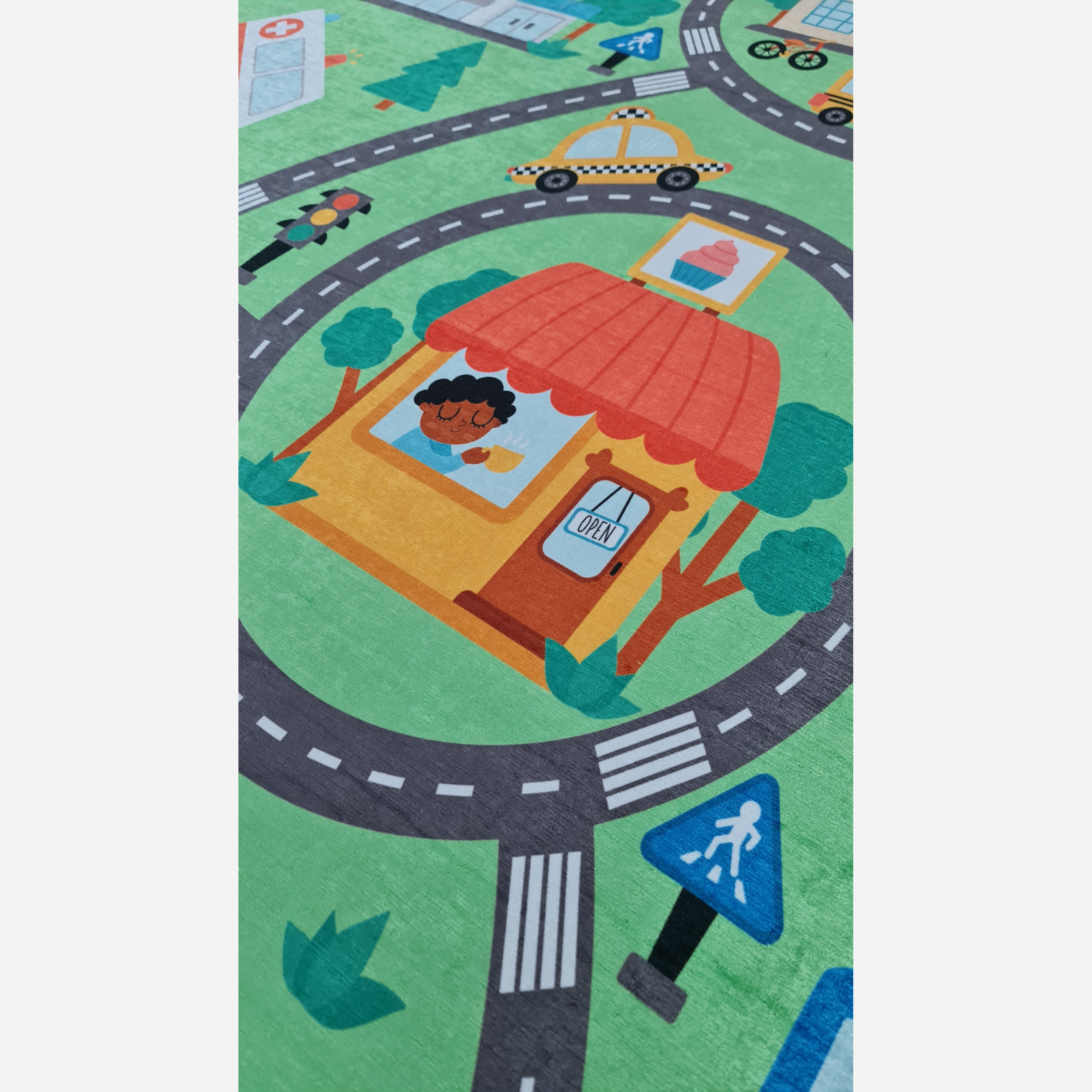 فرشینه کودک جنس مخمل هازان تُرک استُپ دار (ابعاد سفارشی)U306(پس کرایه)