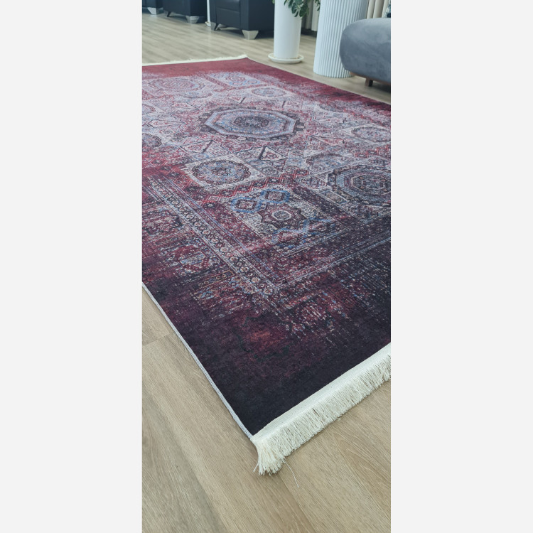 فرشینه زرشکی فانتزی جنس مخمل تُرک ابعاددلخواه تولید میشه استُپ دار(پس کرایه)