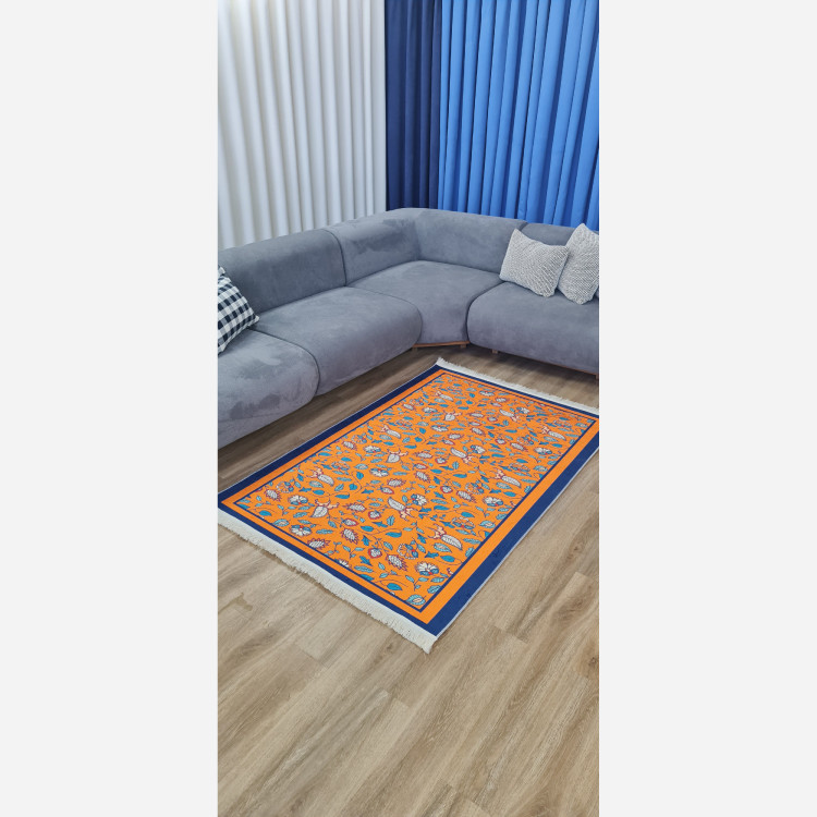 فرشینه نارنجی جنس مخمل تُرک ابعاد دلخواه تولید میشه استُپ دار(پس کرایه)