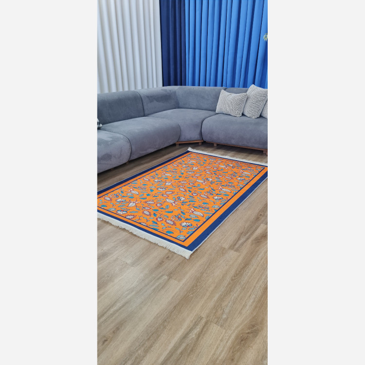 فرشینه نارنجی جنس مخمل تُرک ابعاد دلخواه تولید میشه استُپ دار(پس کرایه)