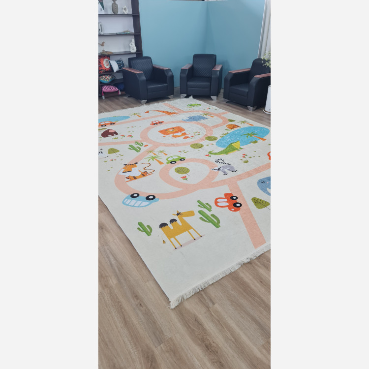 فرشینه کودک مخمل هازان تُرک استپ دار(ابعاد سفارشی)(پس کرایه)