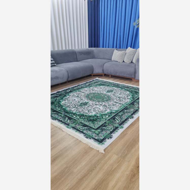 فرشینه سبز جنس مخمل مدرن استُپ دار (ابعاد دلخواه) h555 (پس کرایه)