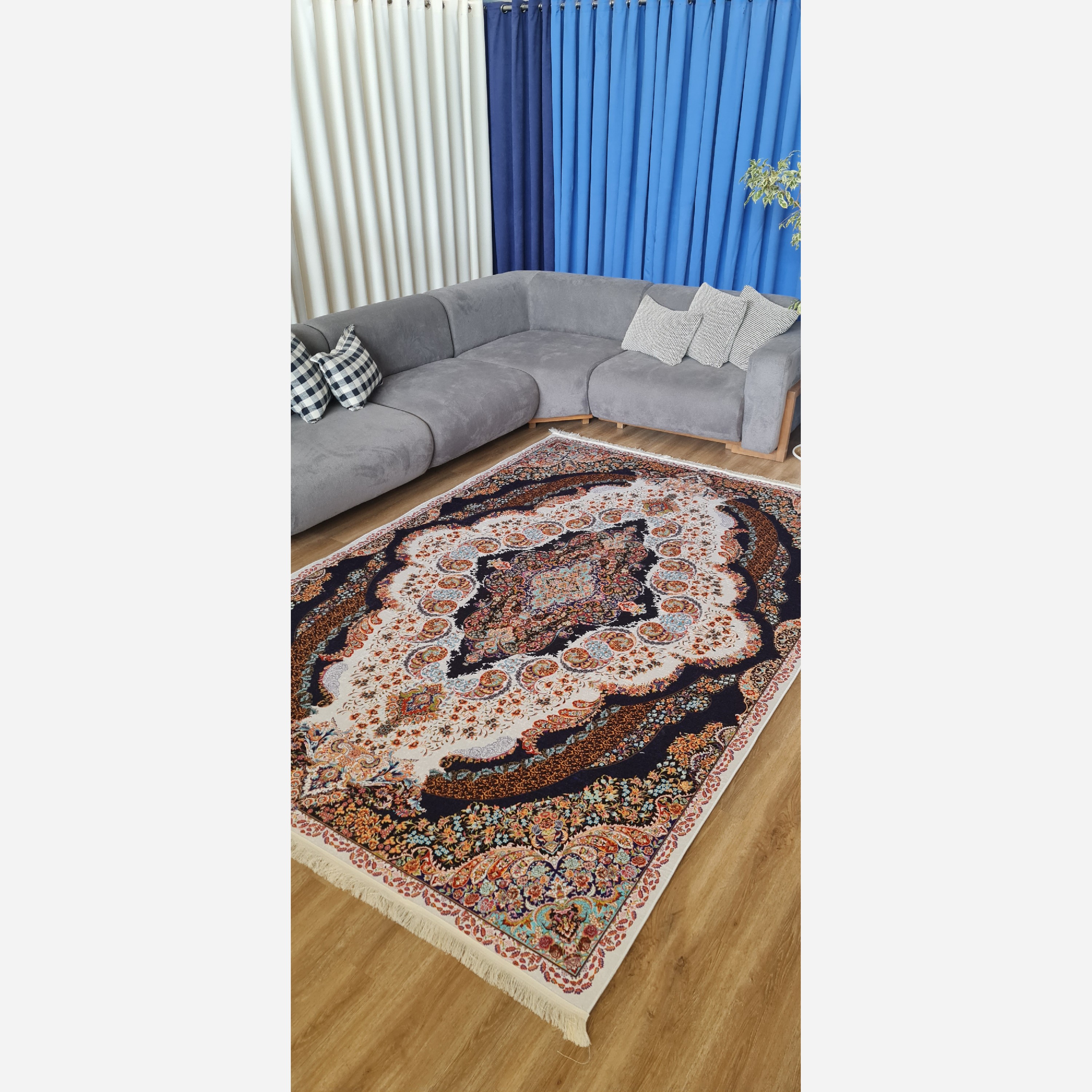 فرش مخمل مدرن طرح ابریشمی استُپ دار (ابعاد سفارشی) تولید میشه(پس کرایه)