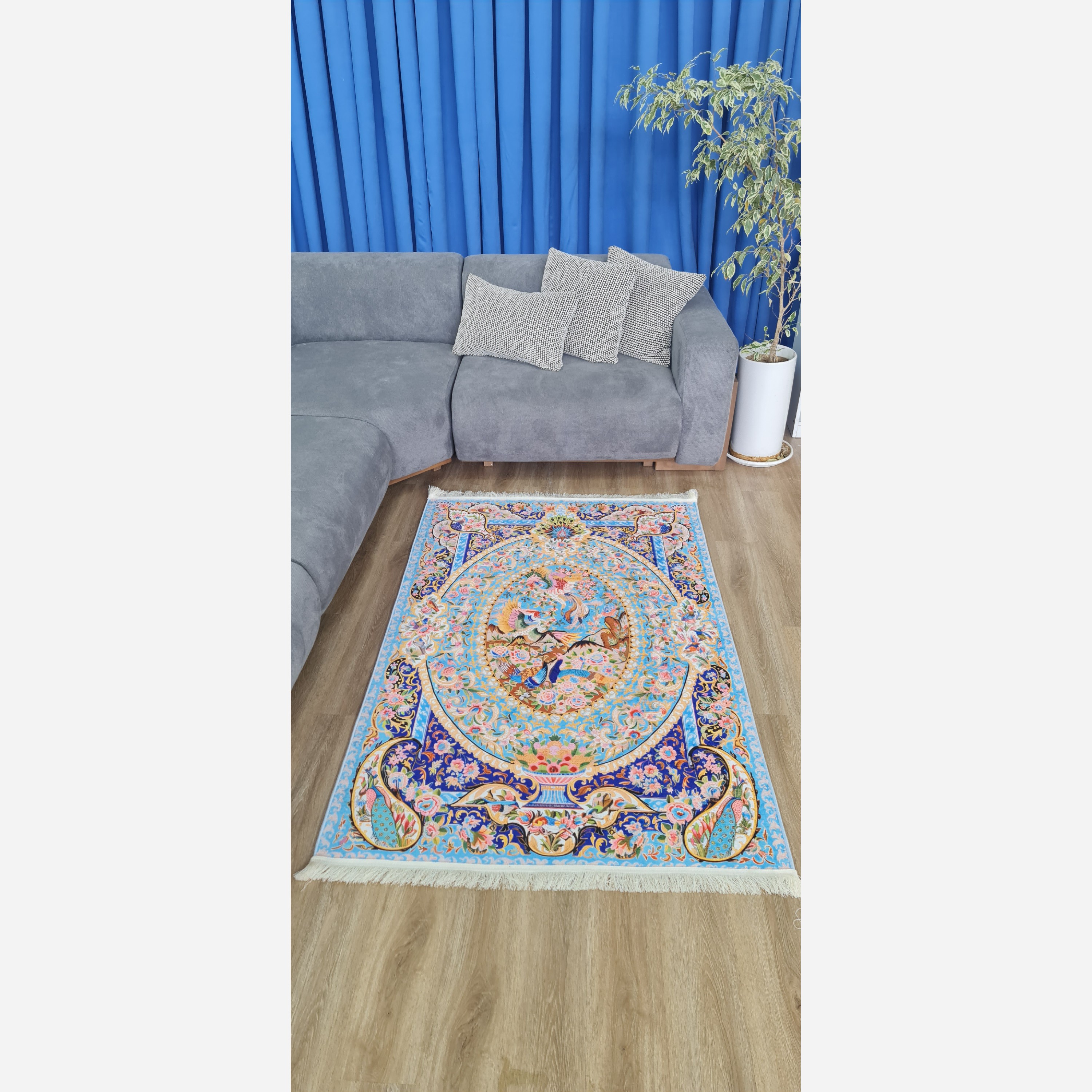 فرش مخمل مدرن طرح ابریشمی استُپ دار (ابعاد سفارشی) a (پس کرایه)