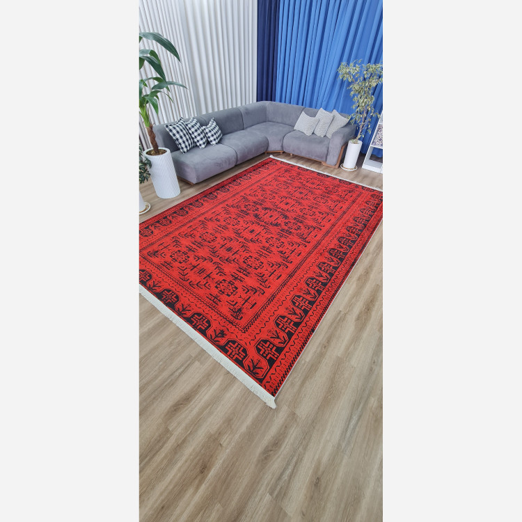 خرید فرشینه قرمز مخمل مدرن استُپ دار (ابعاد سفارشی) u452تولید میشه(پس کرایه)