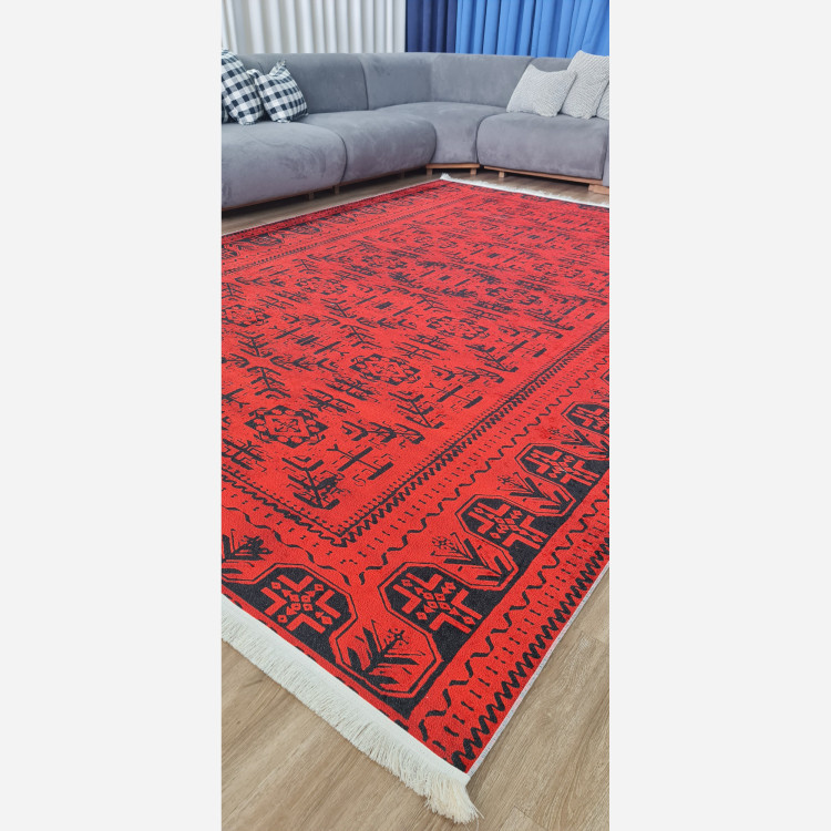 خرید فرشینه قرمز مخمل مدرن استُپ دار (ابعاد سفارشی) u452تولید میشه(پس کرایه)