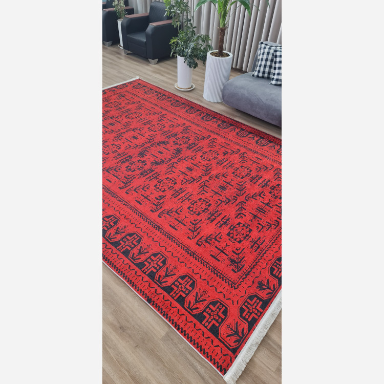 خرید فرشینه قرمز مخمل مدرن استُپ دار (ابعاد سفارشی) u452تولید میشه(پس کرایه)