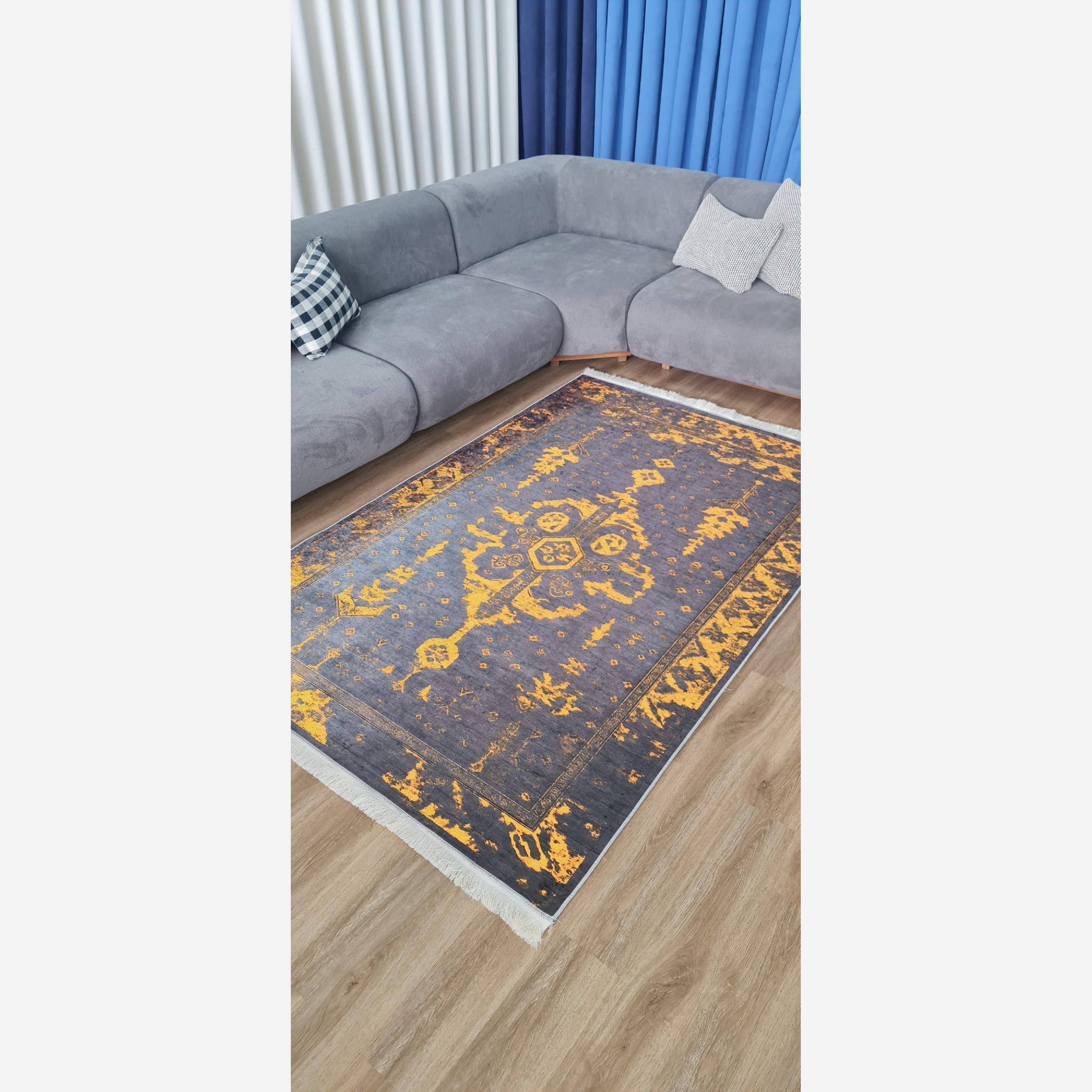 فرش وینتیج مخمل مدرن استُپ دار (ابعاد سفارشی) تولید میشه(پس کرایه)