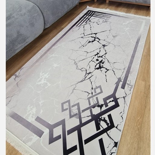 فرشینه طوسی مخمل مدرن استُپ دار (ابعاد سفارشی) (پس کرایه)