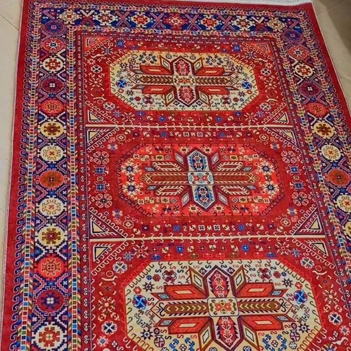 فرش مخمل مدرن طرح سنتی استُپ دار (ابعاد سفارشی) O111 (پس کرایه)
