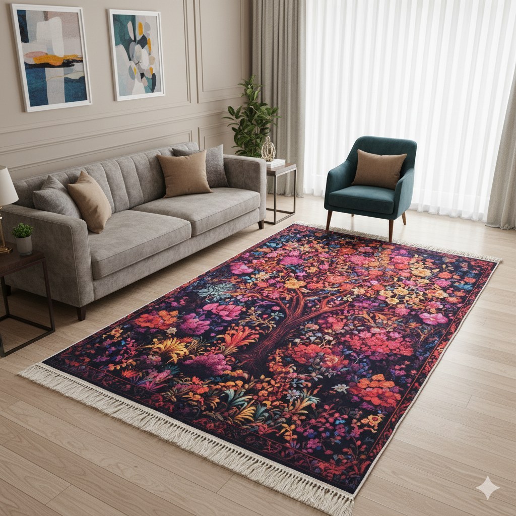 فرشینه مخمل مدرن طرح ابریشمی استُپ دار (ابعاد سفارشی) a041 (پس کرایه)