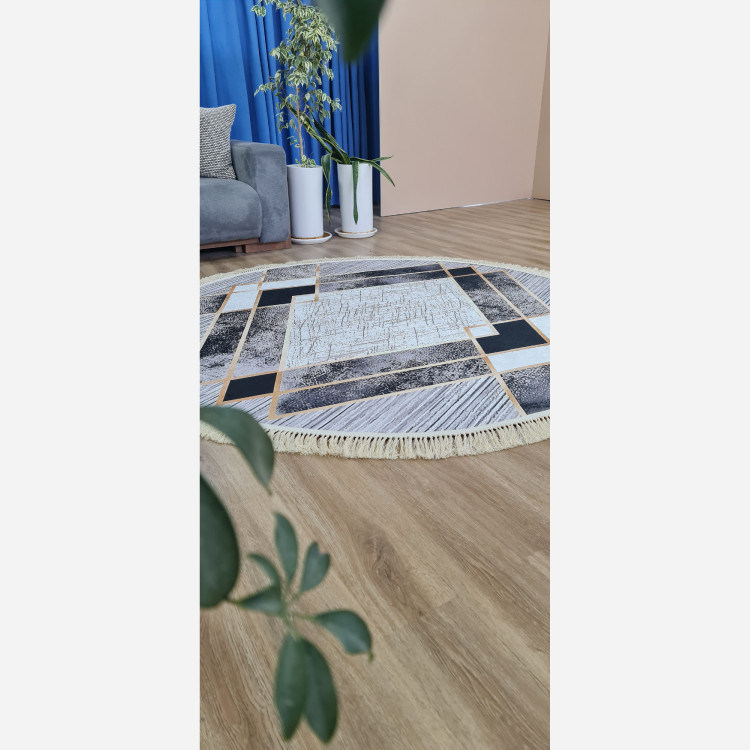 فرشینه مدرن جنس مخمل دایره ای استُپ دار (اصلا لیز نمیخوره) (پس کرایه)