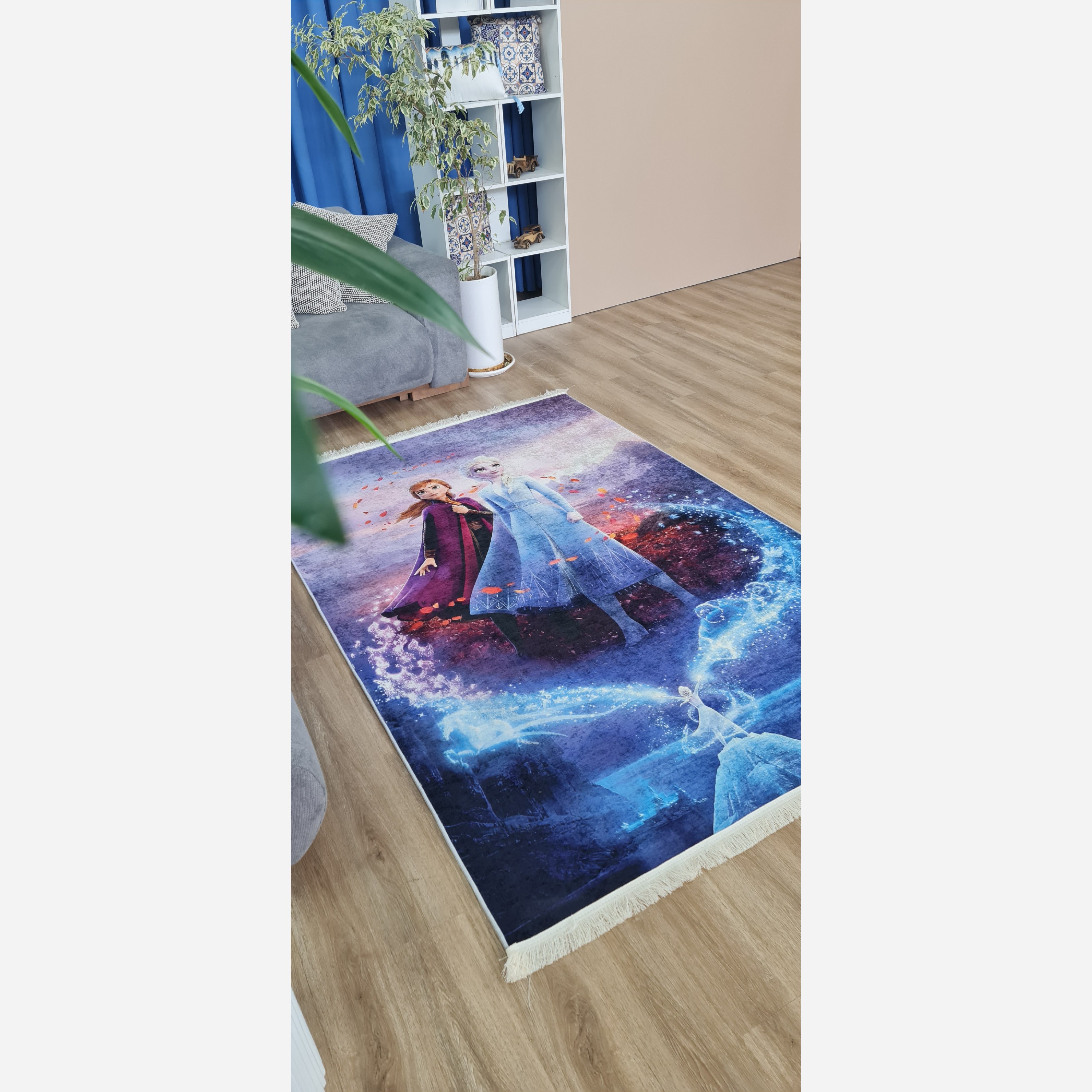 فرشینه کودک جنس مخمل هازان طرح دخترانه استُپ دار( ضد سُر) (پس کرایه)