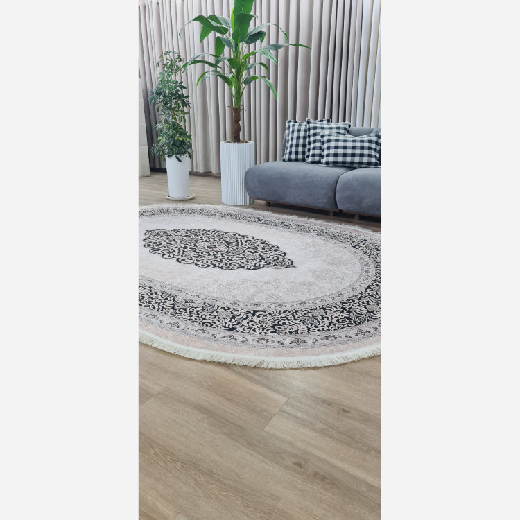 فرشینه بیضی مخمل استُپ دار (ابعاد سفارشی) b51 (پس کرایه)
