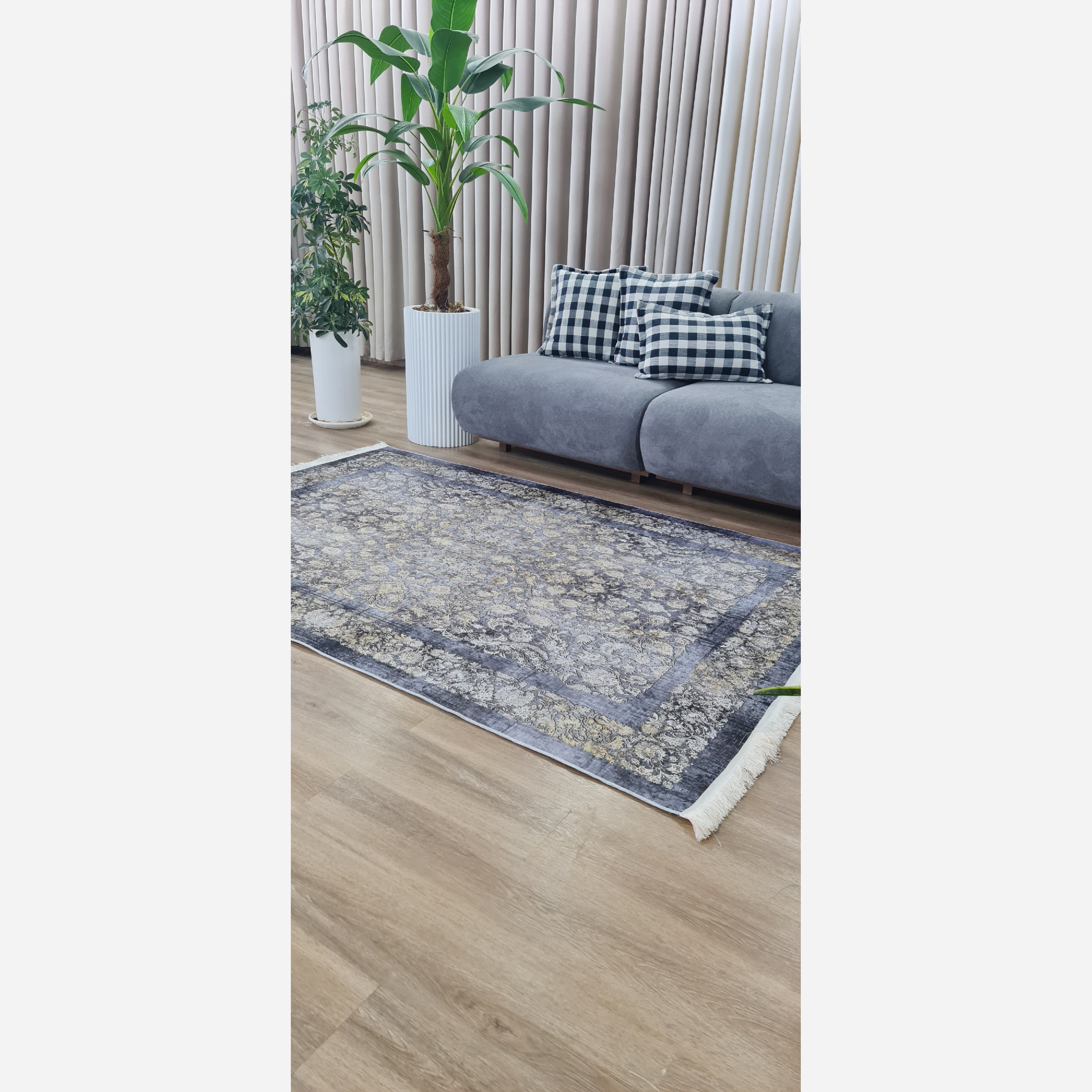 فرشینه طوسی افشان جنس مخمل هازان تُرک استُپ دارu58(ابعاد سفارشی)ضد سُر(پس کرایه)
