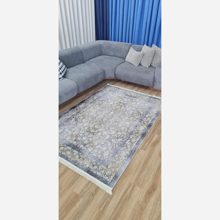 فرشینه طوسی افشان جنس مخمل هازان تُرک استُپ دارu58(ابعاد سفارشی)ضد سُر(پس کرایه)