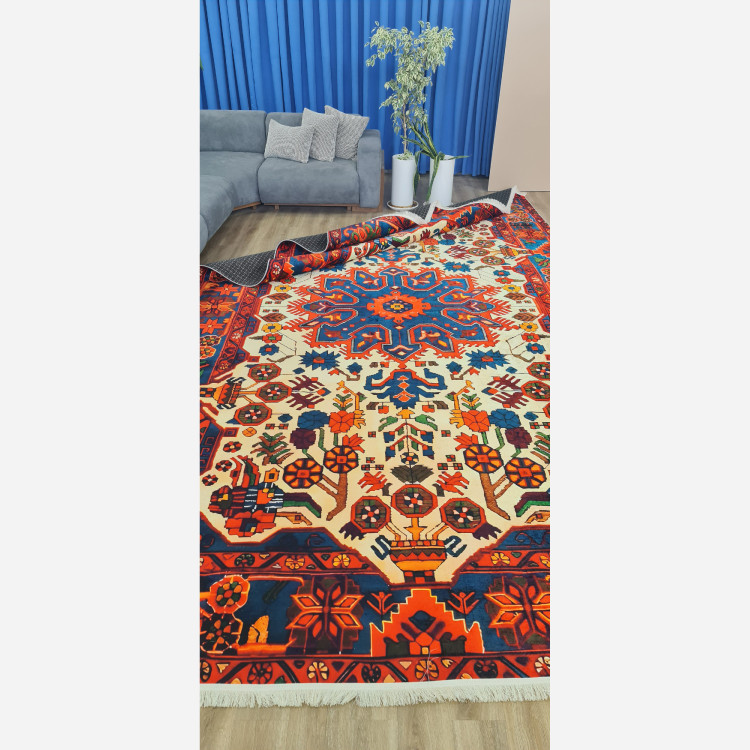 خرید فرش مخمل سنتی قرمز لاکی استُپ دار (ابعاد دلخواه) (پس کرایه)