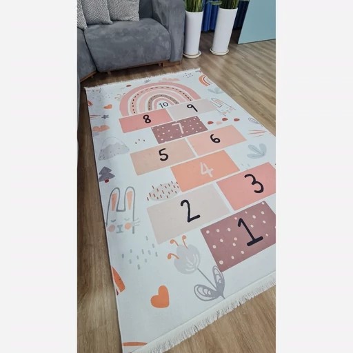 فرشینه کودک جنس مخمل طرح لِی لِی استُپ دار( ضد سُر) (پس کرایه)