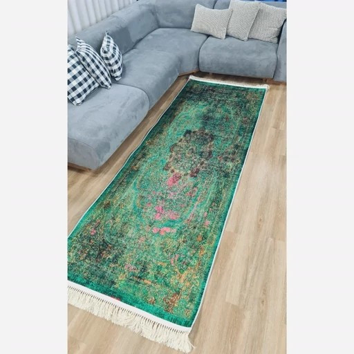 فرشینه مخمل سبز لاکی استُپ دار (ابعاد سفارشی) (پس کرایه)