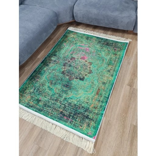 فرشینه مخمل سبز لاکی استُپ دار (ابعاد سفارشی) (پس کرایه)
