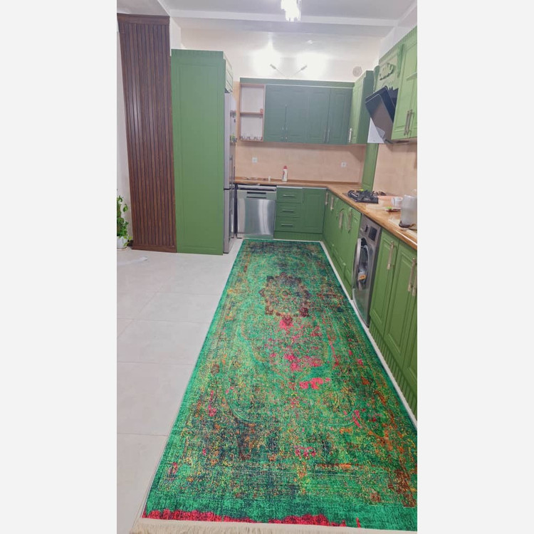 فرشینه مخمل سبز لاکی استُپ دار (ابعاد سفارشی) (پس کرایه)