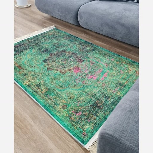 فرشینه مخمل سبز لاکی استُپ دار (ابعاد سفارشی) (پس کرایه)