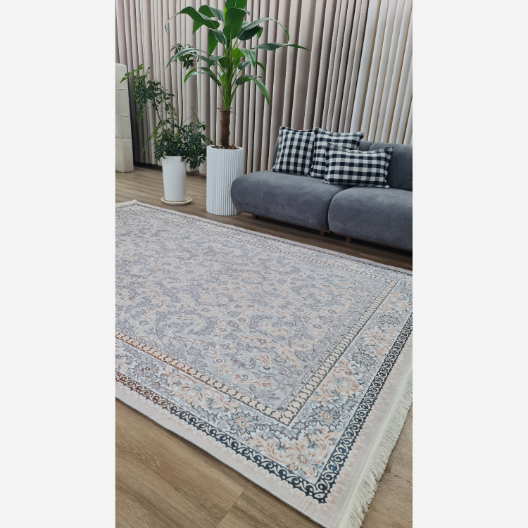 فرش افشان طوسی جنس مخمل هازان تُرک استُپ دار(ابعاد سفارشی)ضد سُر(پس کرایه)