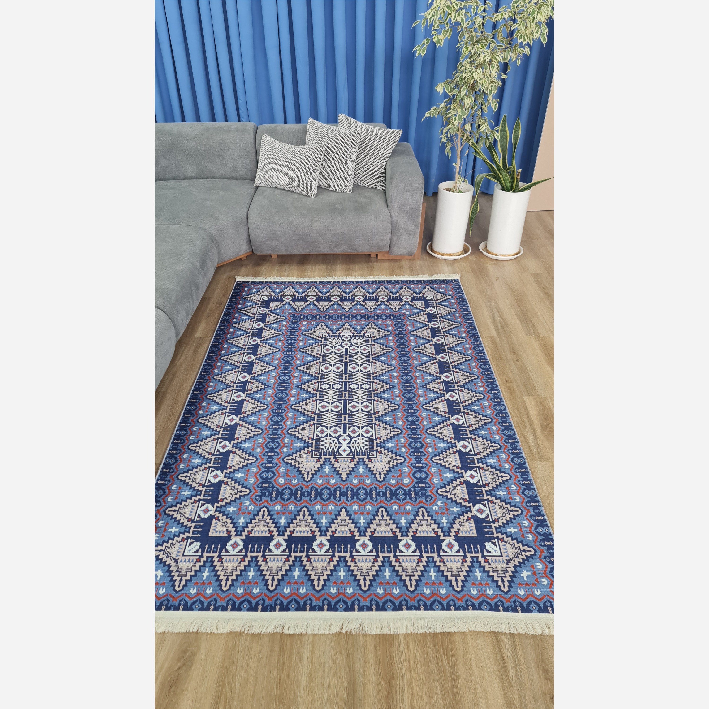 فرشینه کلاسیک جنس مخمل هازان تُرک استُپ دار(ابعاد سفارشی)ضد سُر(پس کرایه)