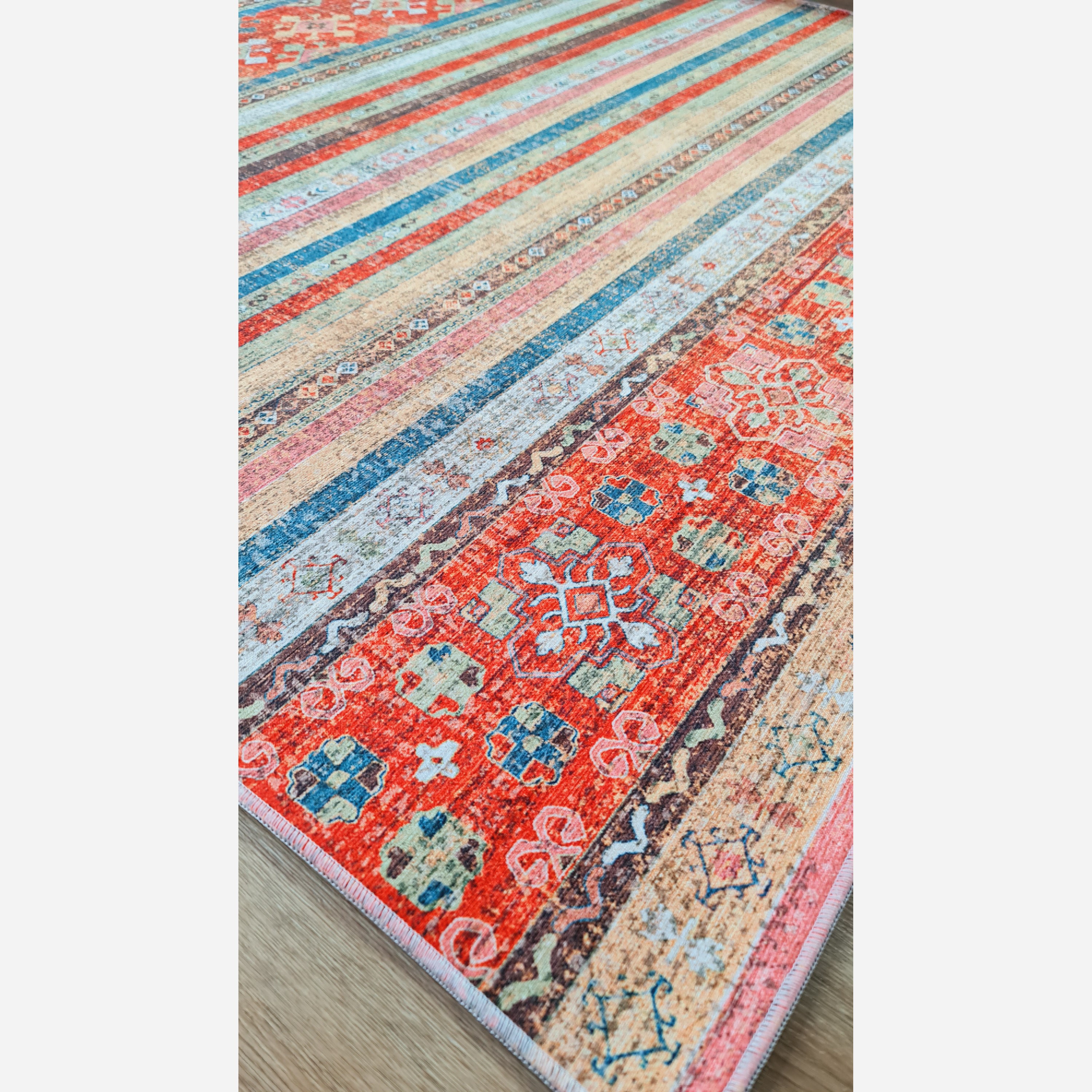 فرش مخمل طرح سنتی مراکشی استُپ دار (ابعاد سفارشی) (پس کرایه)