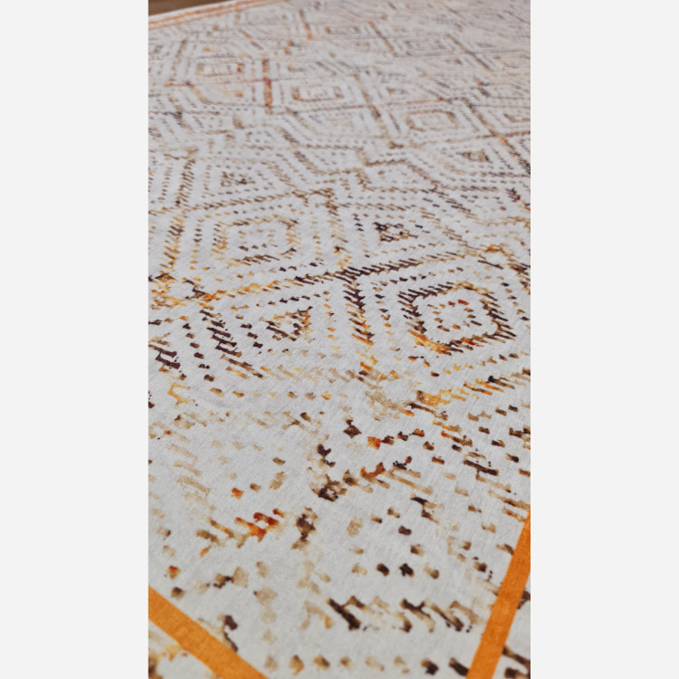 فرشینه کناره و راهرویی جنس مخمل طرح هندسی استُپ دار (پس کرایه)