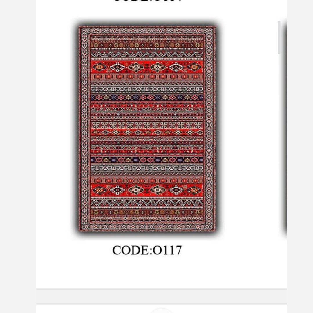 فرش مخمل طرح سنتی استُپ دار (اصلا لیز نمیخوره) O117 (پس کرایه)