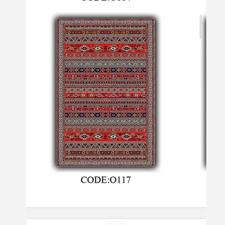 فرش مخمل طرح سنتی استُپ دار (اصلا لیز نمیخوره) O117 (پس کرایه)