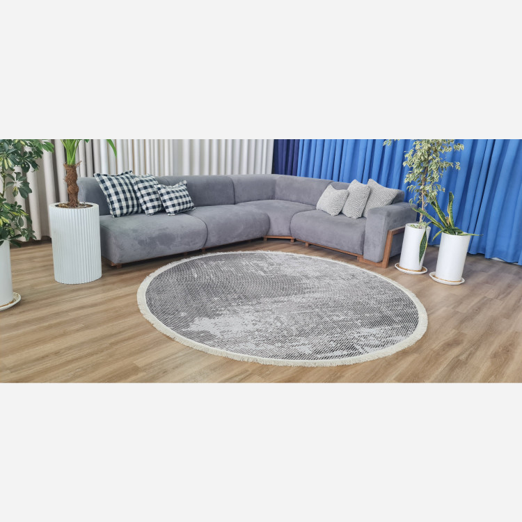 فرشینه طوسی خاکستری مدرن جنس مخمل تُرک استُپ دار ابعاد دلخواه (پس کرایه)