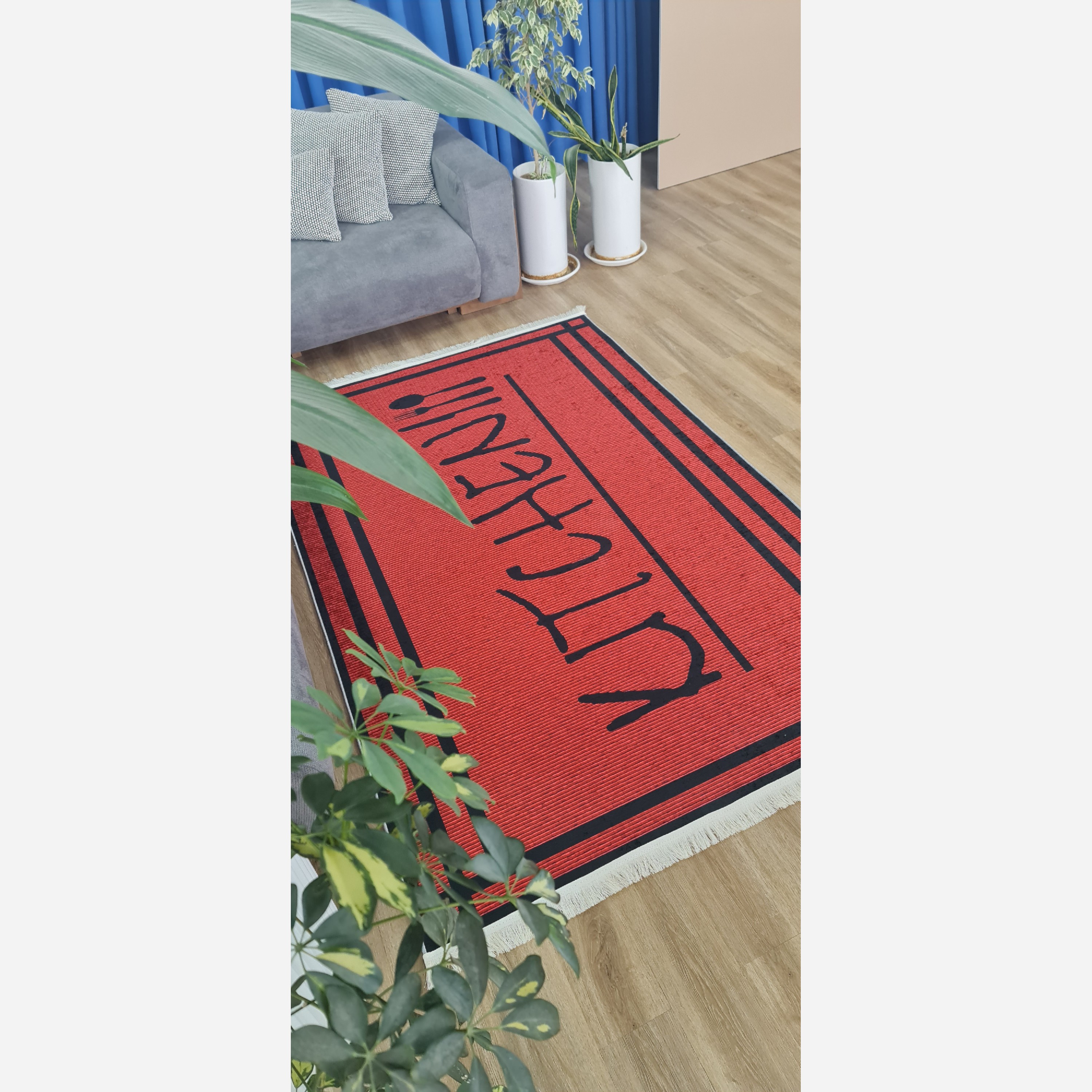 فرش اشپزخانه مخمل هازان تُرک استُپ دار ابعاد دلخواه 057 (پس کرایه)