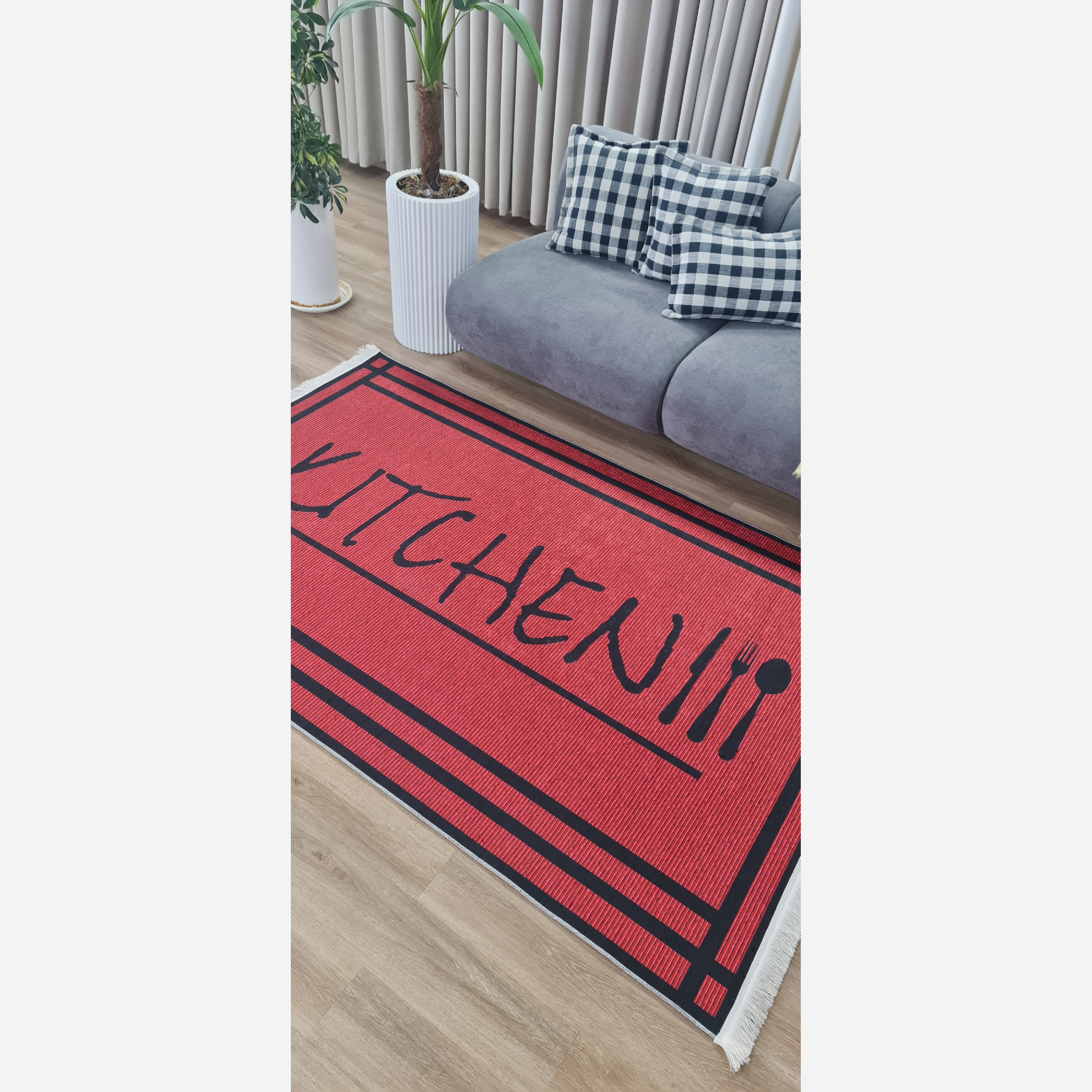 فرش اشپزخانه مخمل هازان تُرک استُپ دار ابعاد دلخواه 057 (پس کرایه)