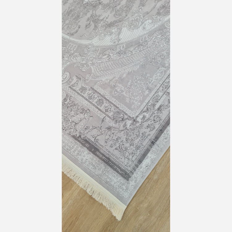 فرش کناره خاکستری مدرن جنس مخمل تُرک ابعاد دلخواه استُپ دار (ضد سُر) (پس کرایه)