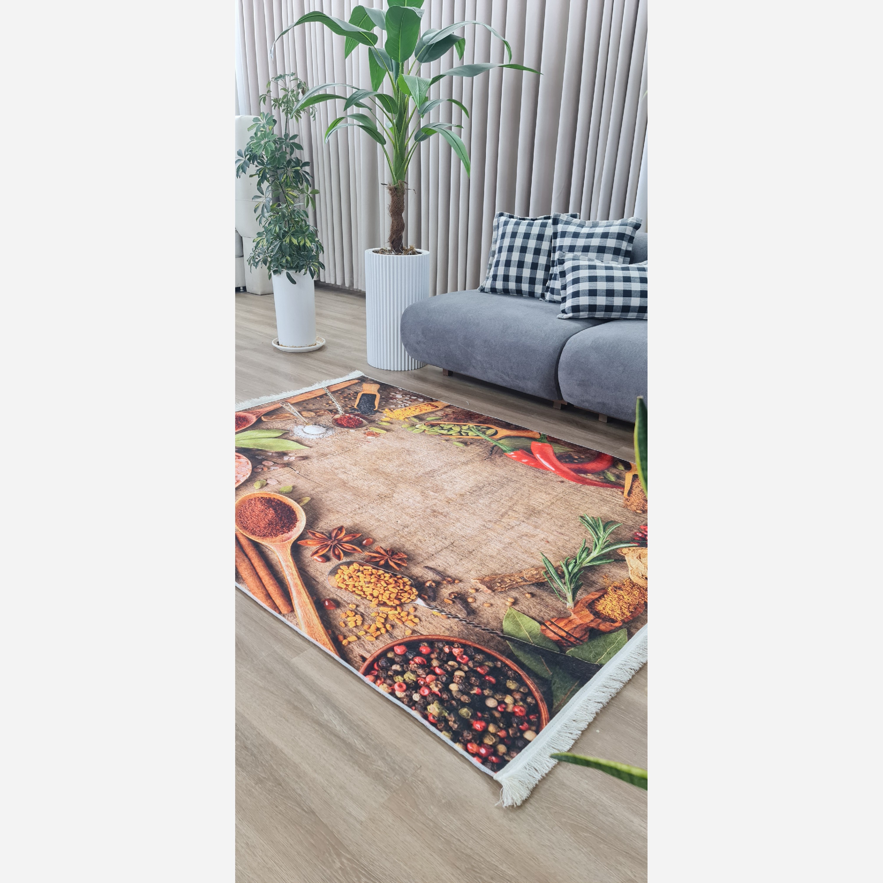 فرشینه اشپزخانه مخمل هازان تُرک استُپ دار ضدلغزش درابعاد دلخواه k151 (پس کرایه)