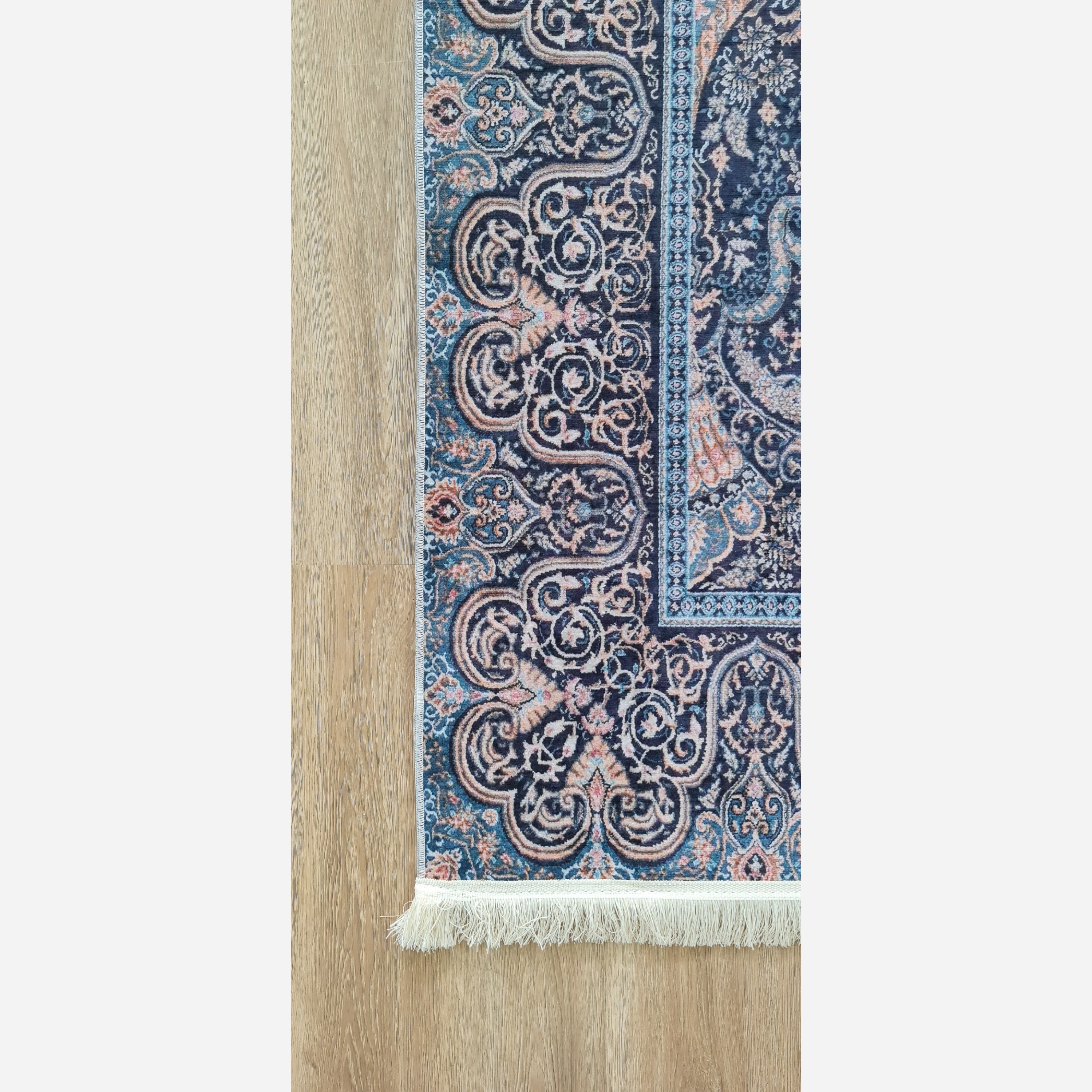 فرش سرمه ای مدرن جنس مخمل تُرک استُپ دار ابعاد دلخواه (پس کرایه)