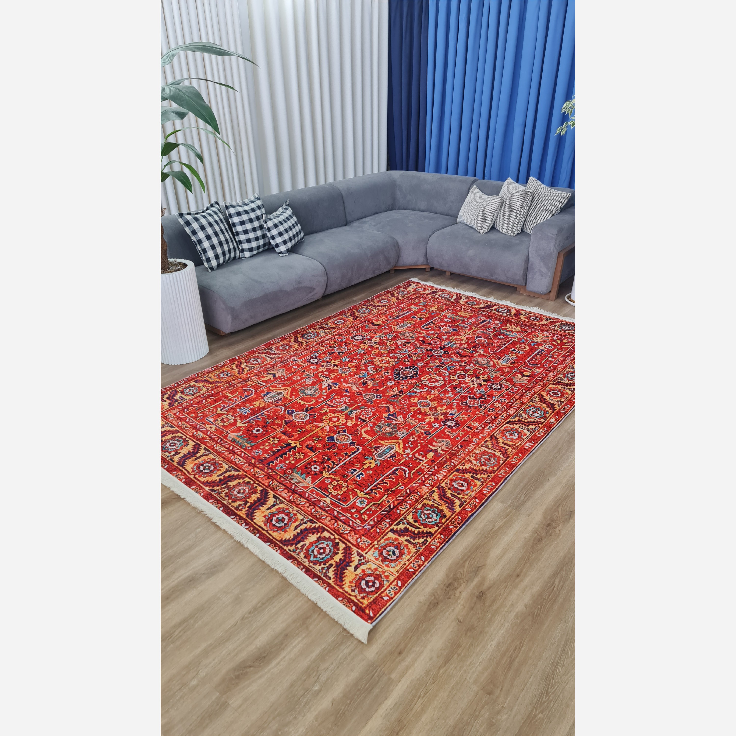 فرش سنتی لاکی جنس مخمل استُپ دار ( ضد سُر ) (پس کرایه)