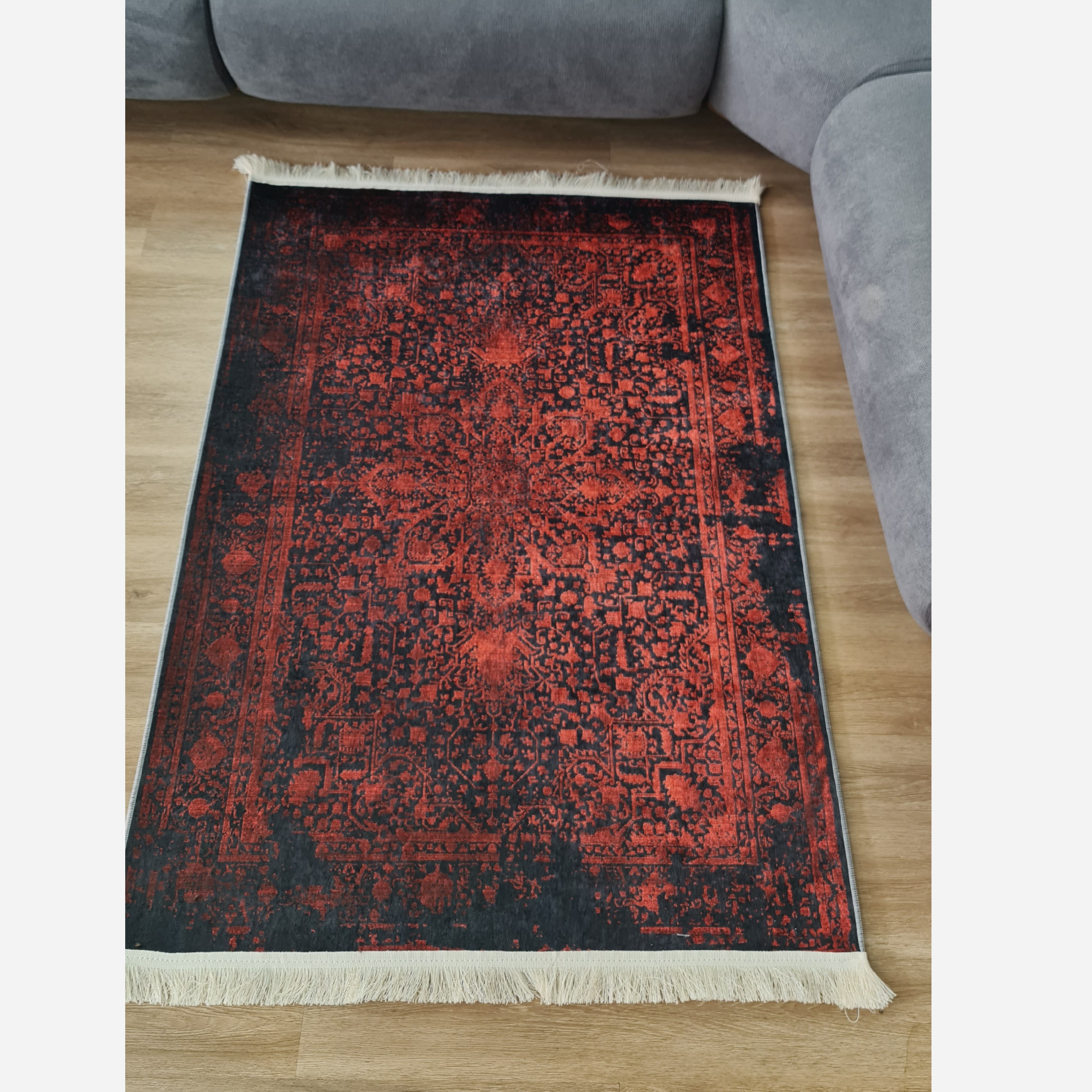 فرشینه لاکی تیره جنس رویه مخمل استُپ دار U117(پس کرایه)