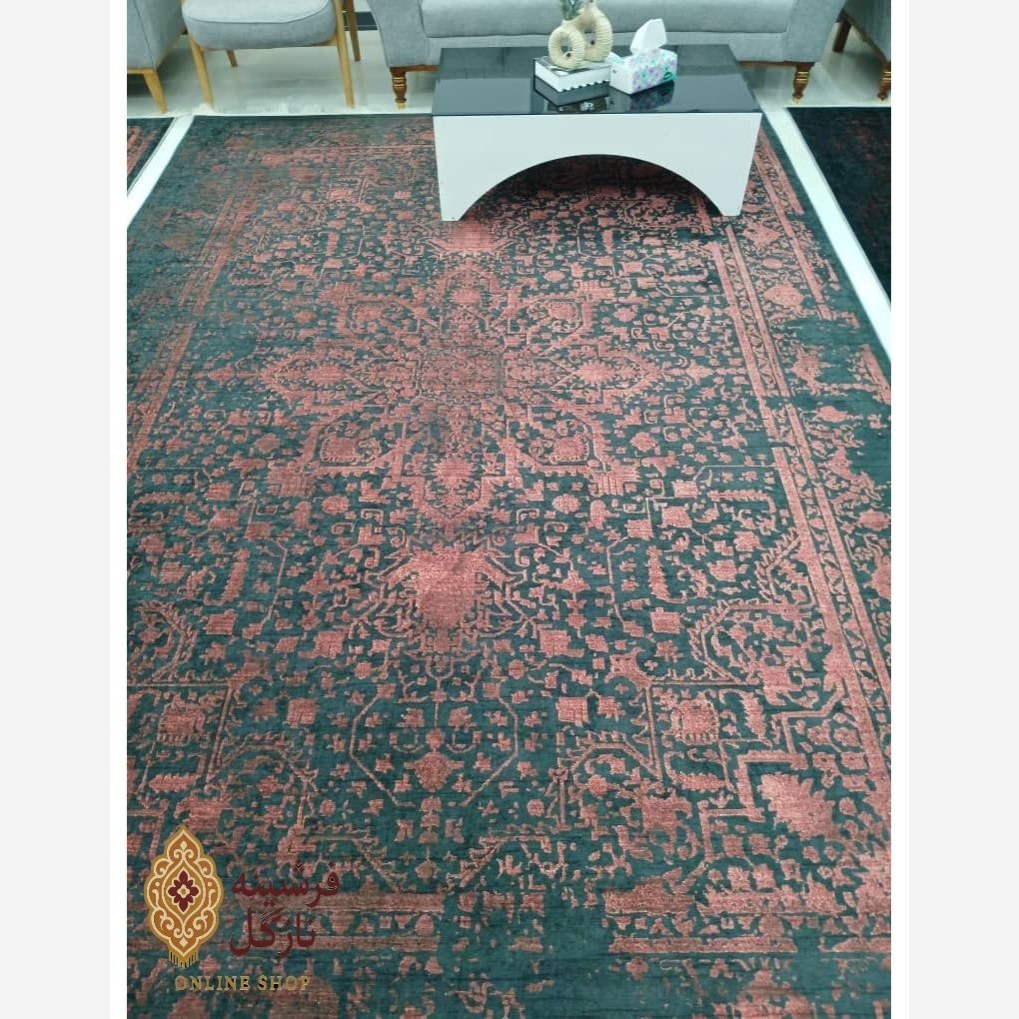 فرشینه لاکی تیره جنس رویه مخمل استُپ دار U117(پس کرایه)