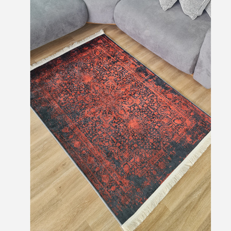 فرشینه لاکی تیره جنس رویه مخمل استُپ دار U117(پس کرایه)