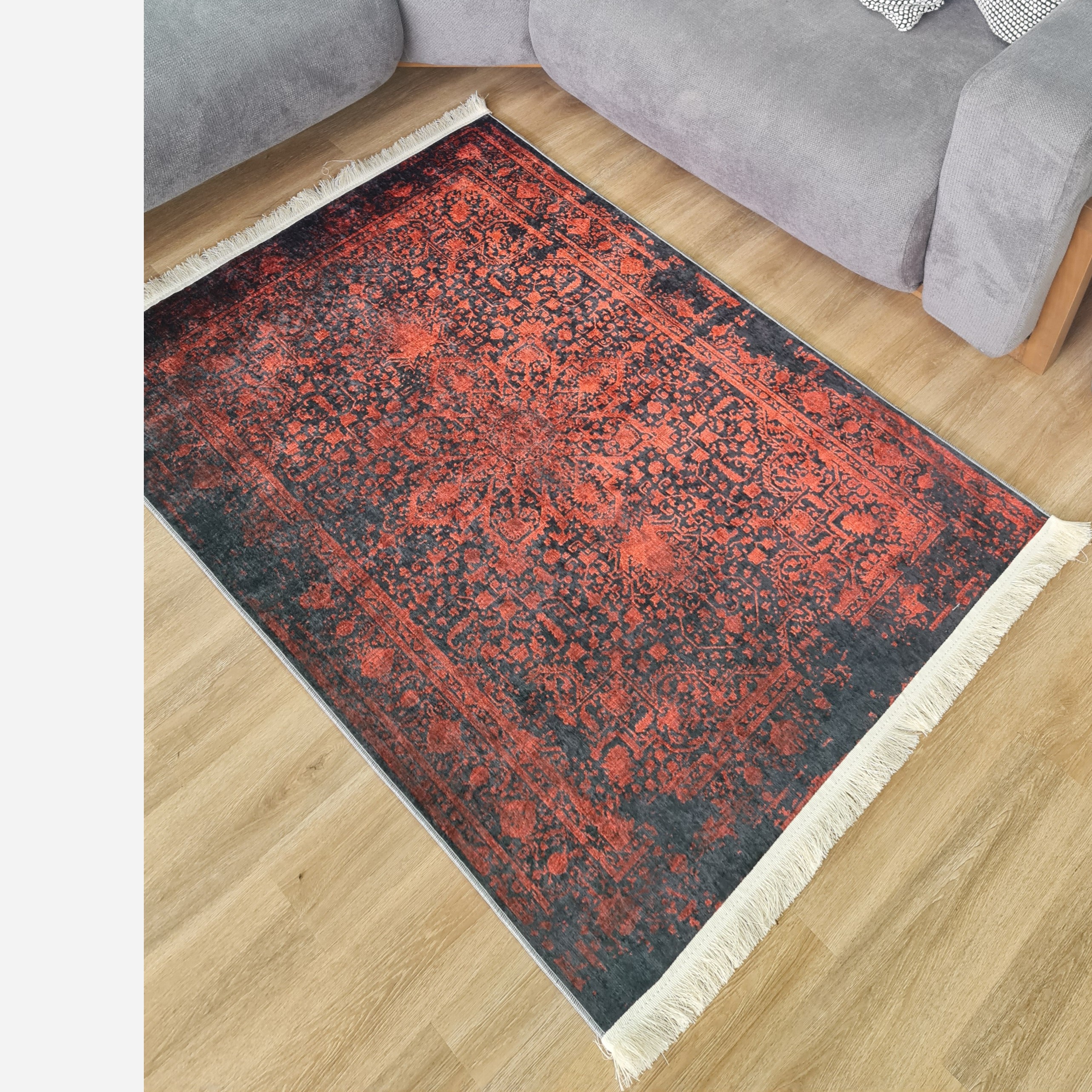 فرشینه لاکی تیره جنس رویه مخمل استُپ دار U117(پس کرایه)