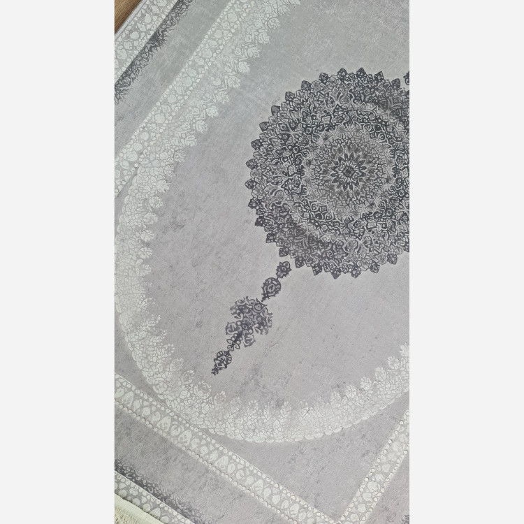 فرشینه طوسی مدرن جنس رویه مخمل استُپ دار(پس کرایه)