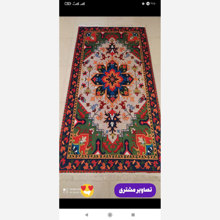 فرشینه مخمل لاکی طرح سنتی استُپ دار (ابعاد دلخواه) O138 (پس کرایه)
