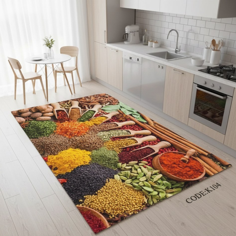 فرشینه اشپزخانه تُرک مخمل استُپ دار (اصلا لیز نمیخوره) k104 (پس کرایه)