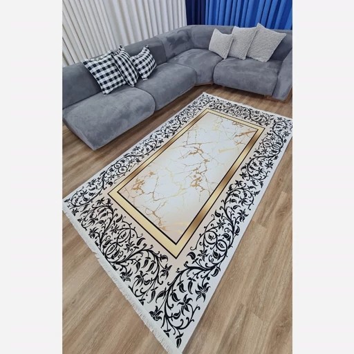 فرش طلایی سفید مخمل تُرک هازان، رفیق جدید خونت که قراره دلتو ببره (پس کرایه)