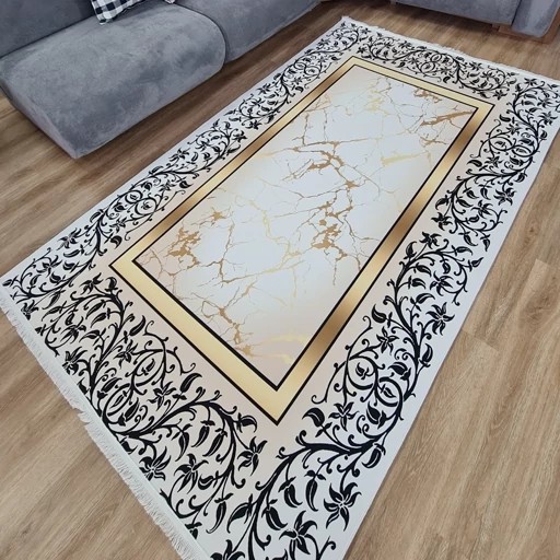 فرش طلایی سفید مخمل تُرک هازان، رفیق جدید خونت که قراره دلتو ببره (پس کرایه)