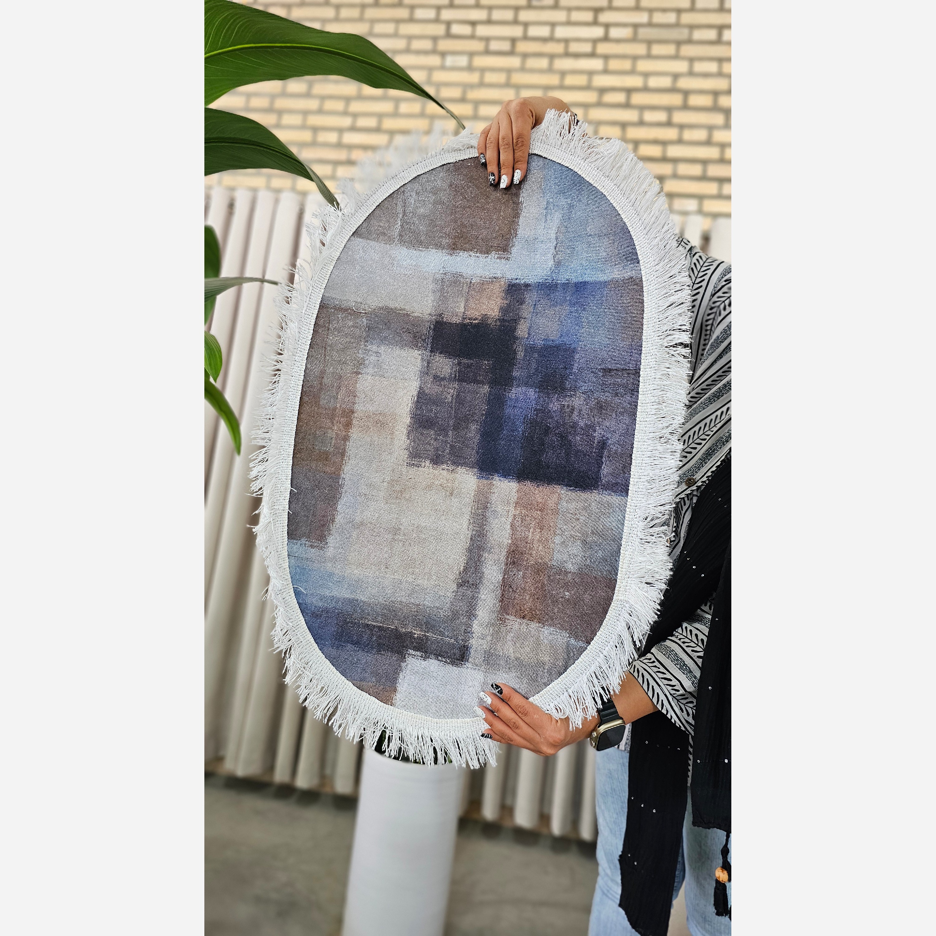 فرشینه پادری بیضی مخمل استُپ دار (اصلا لیز نمیخورن) (پس کرایه)