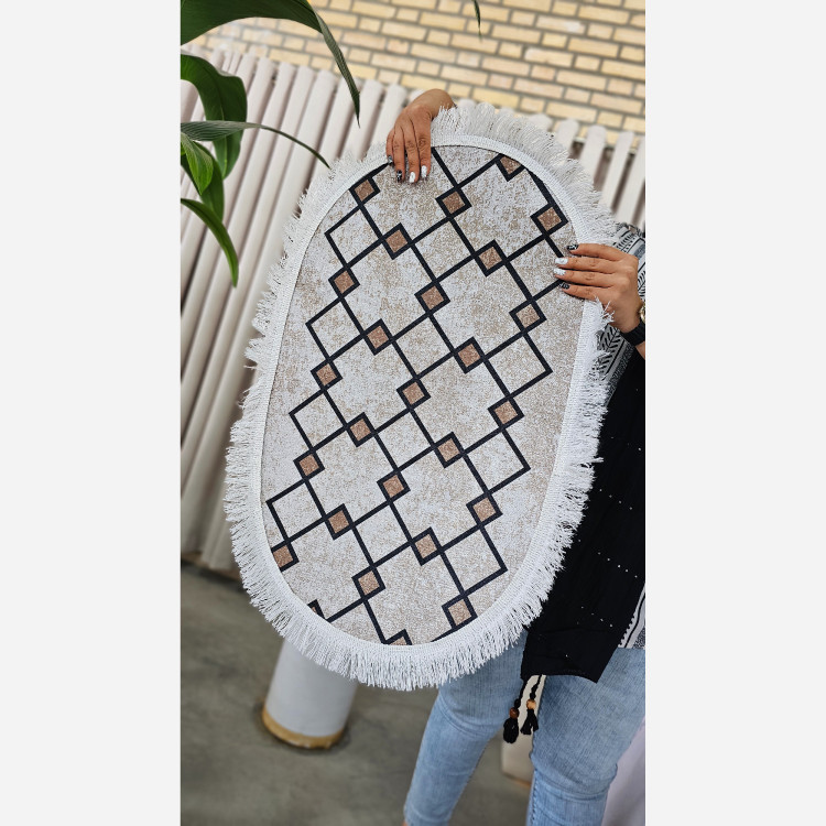 فرشینه پادری بیضی مخمل استُپ دار (اصلا لیز نمیخورن) (پس کرایه)